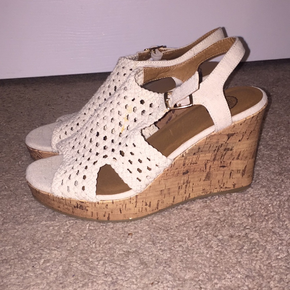 White crocheted wedges!